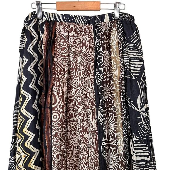 Chico's Silk Multi-Pattern Embellished Trim Maxi Skirt - Picture 2 of 14